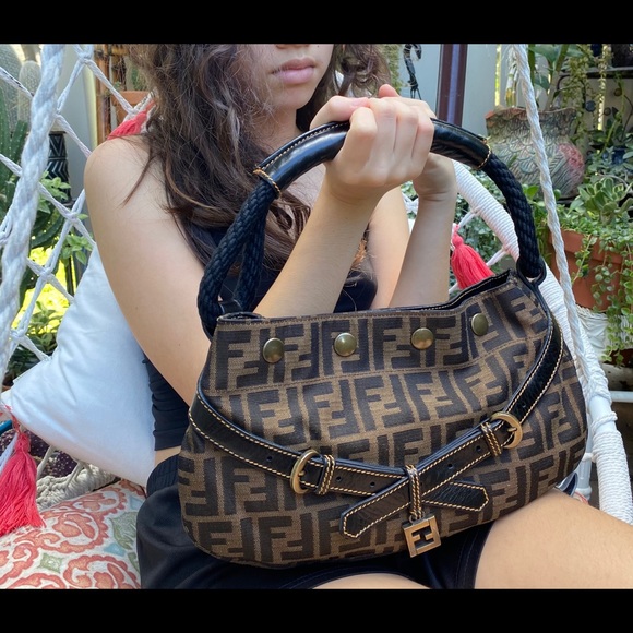 Authentic Fendi Zucca Rope Satchel Bag Gorgeous!